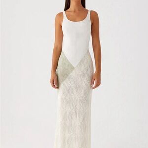 Peppermayo White and Cream Maxi Dress